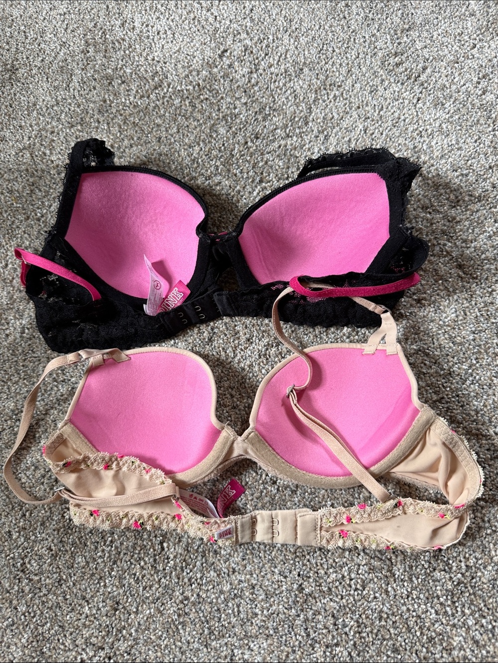 Black Leopard & Nude demi Bra Set - Women's Intimates vs pink 34A - Picture 2 of 5